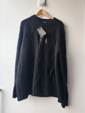 BNWT Versace Alpaca Virgin Wool Cut Out Cable Sweater
